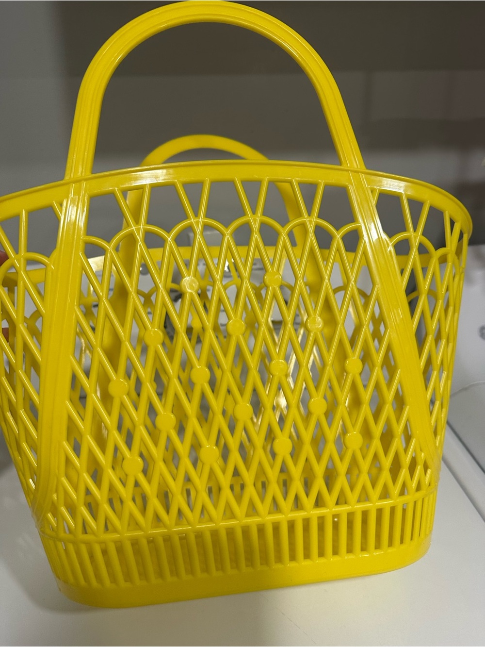 T.J.Maxx Bright Yellow Plastic Storage Basket